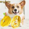 Mango-Form Hund Versteckfutter Spielzeug Abriebfest Bissfest Hund Langsamfresser Spielzeug Interaktives Plüsch Haustier Verstecken und Suchen Spielzeug