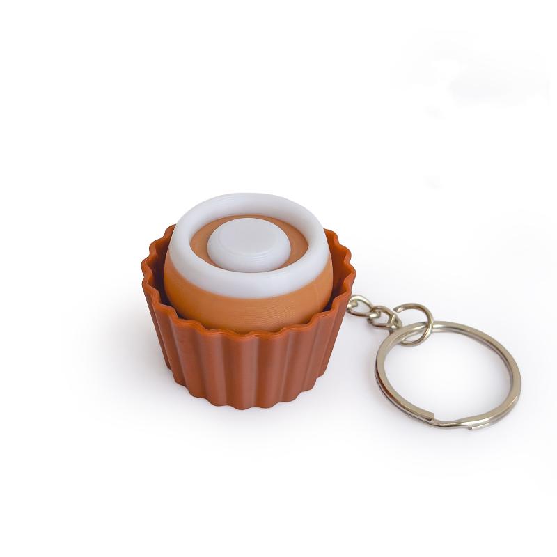Cartoon Simulated Dessert Stress Relief Pass The Time Clicker Toys Pendant Decompression Keychain Backpack Decor Accessories