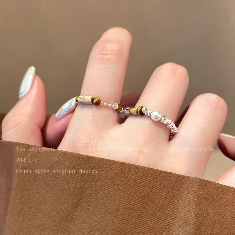 Retro Silver Tiger Eye Ring: High-End Autumn/Winter Maillard Index Finger Jewelry