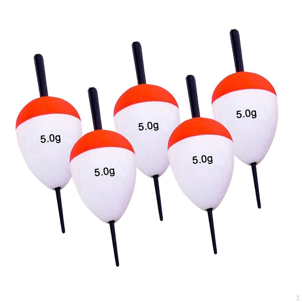 5 Brightly Colored Oval Shaped EVA Foam Fishing Buoys, High Buoyancy for Trout, Catfish, Bass And