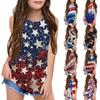 Girls  Kids Summer Crewneck Sleeveless Shirts Tank Tops Independence Day