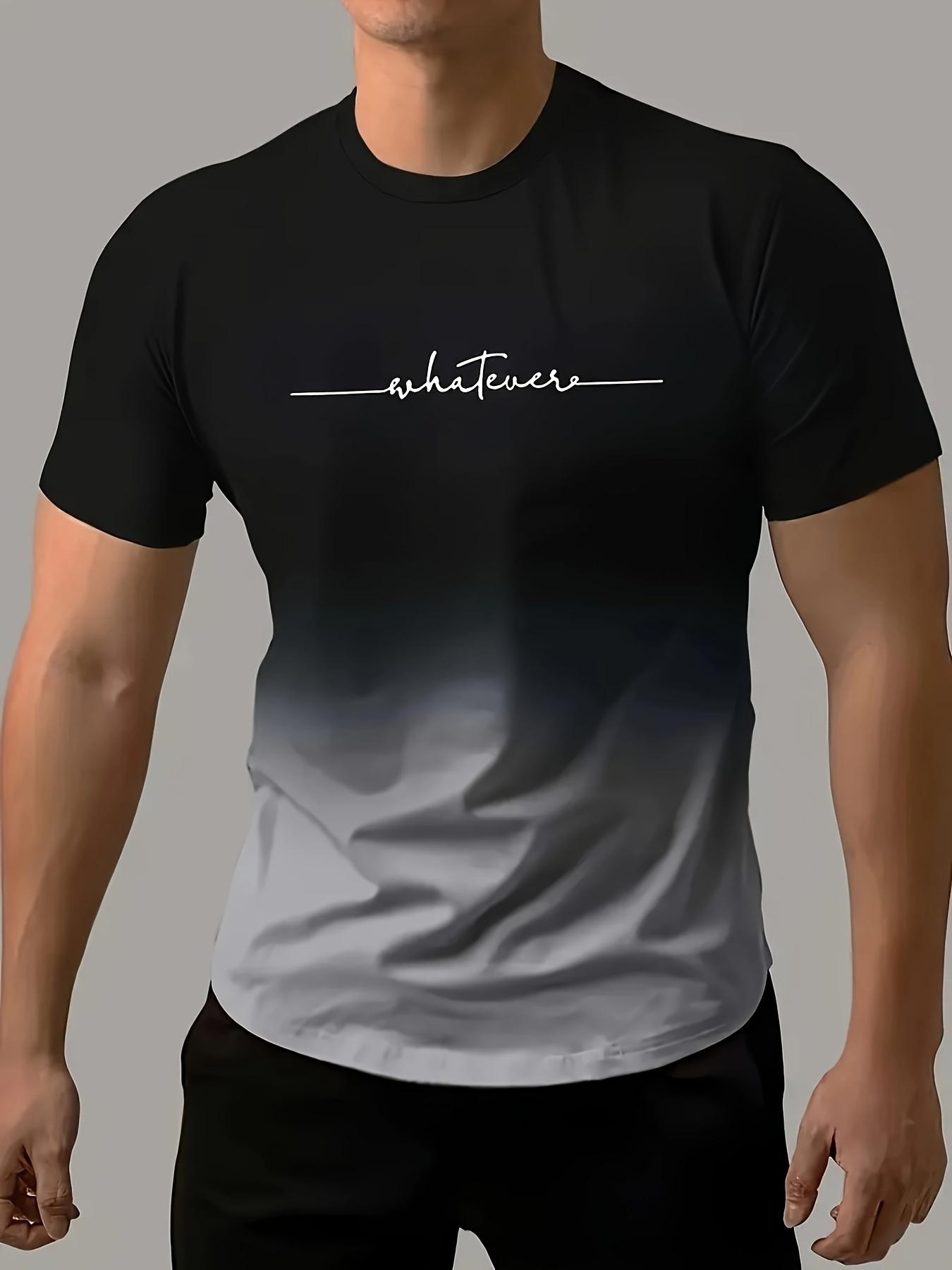 Men s Fashion Gradient Color Sports T-shirt. Casual Stretc S дубильная кора