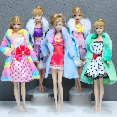 1/6 Doll Coat with Fashion Outfits Dress Daily Winter Clothes for 30cm Dolls Girl Toy 30cm Dollhouse Accessories(NO DOLLS)