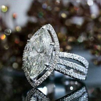 Neue wunderschöne Ringe mit Marquise-Kristall und Zirkonia für Frauen, schlichter und eleganter Fingerring für Damen, Hochzeitstrendschmuck