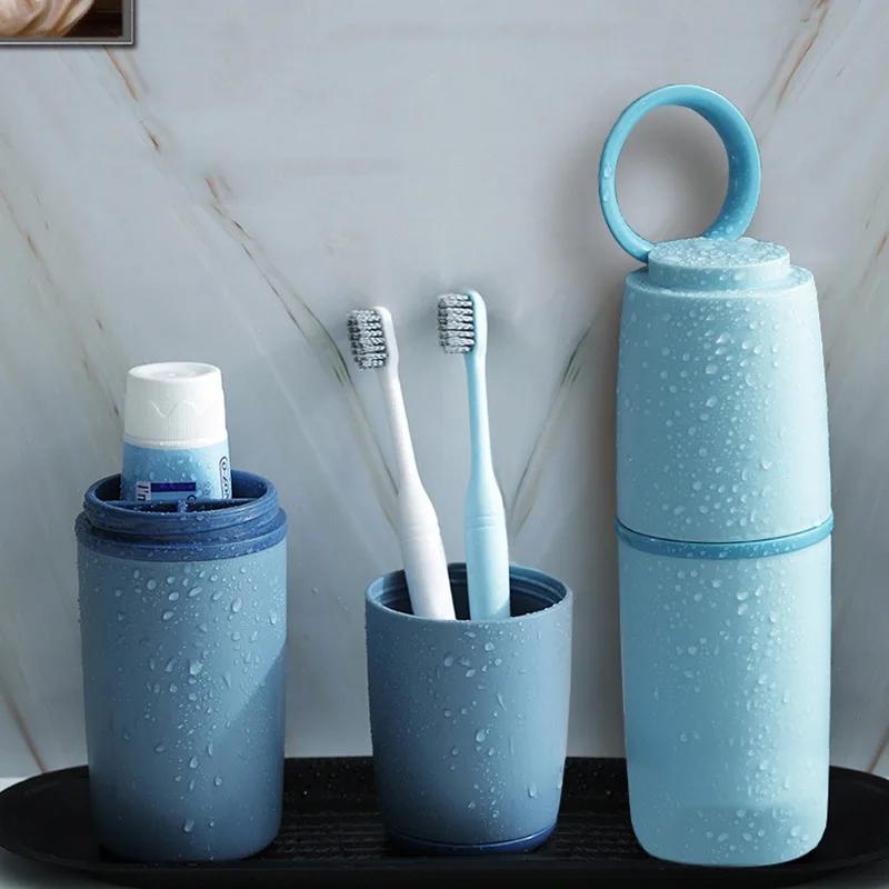 Removable Travel Toothbrush Storage Case | Water-Resistant Divided Sections | Ingenious Storage Cup Toiletry Organizer Caddy