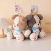 New Bib Dog Plush Toy Stuffed Cute Puppy Fluffy Pillow Room Decoration Sofa Cushion Kids Baby Christmas Birthday Gift