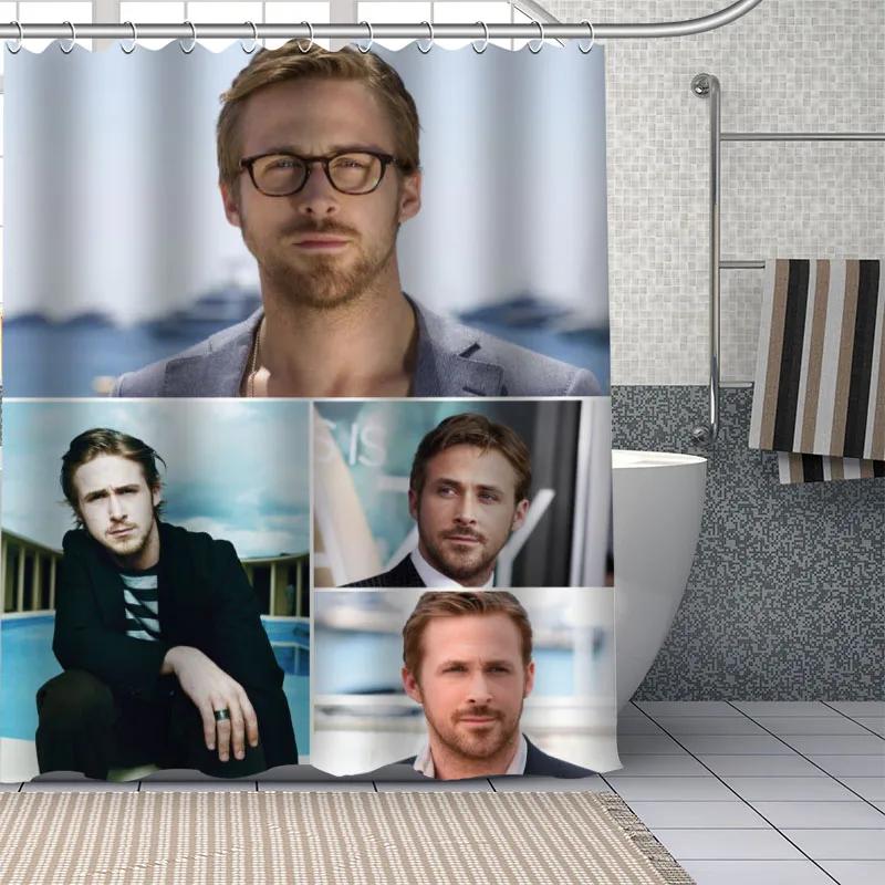 Ryan Gosling Custom Pattern Polyester Bath Curtain Waterproof Shower Curtains Geometric Bath Screen Printed Curtain For Bathro