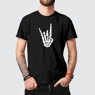 Rock Hand Symbol Printed T Shirt Mens Womens Tees Top  Unisex Graffiti Art Artist Design Music Lovers