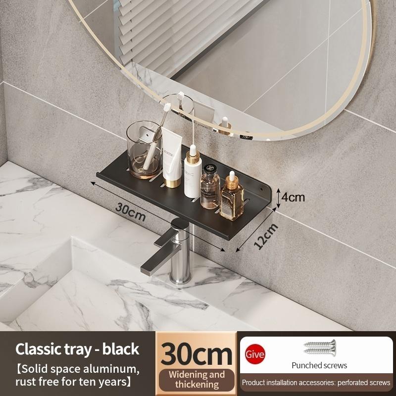 Mirror Front Toilet Washbasin Bathroom Rack, Faucet Storage Tray, Bathroom Storage Rack