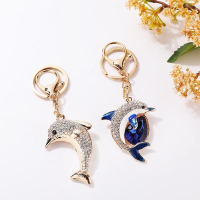 Eleganter Strass Delfin Schlüsselanhänger - Perfektes Taschen- & Autozubehör Geschenk