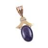 Natural Iolite Gemstone 925 Solid Sterling Silver Two Tone Pendant 1.50" s1J98