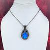 Facettierter London Blue Topas Anhänger Kupferdraht umwickelter Anhänger Edelstein Schmuck Handgefertigter Kupferschmuck Neuestes Design Anhänger Geschenke für Frauen