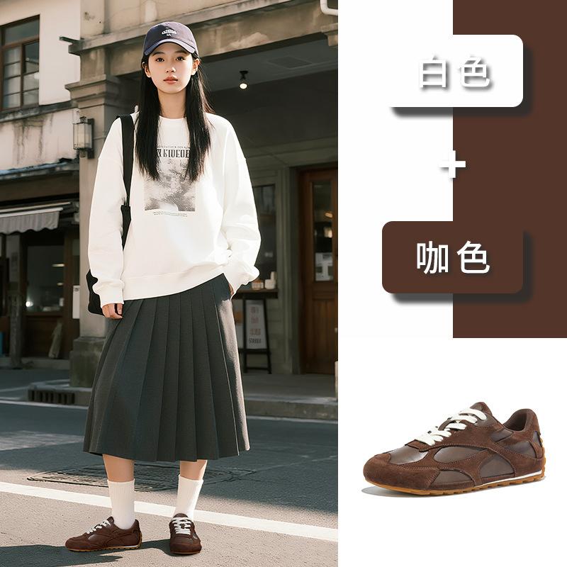 Wula grass pigskin insoles genuine leather training shoes women's 2025 autumn new shoes women's shoes commuter casual sports shoes