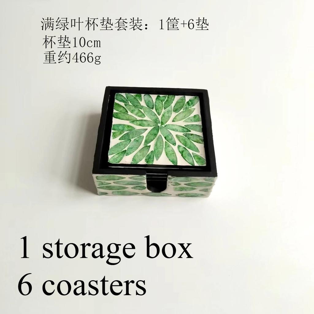 Handmade Shell Coaster Set Creative Colorful Insulation Placemat Light Luxury Natural Shell Tea Coaster Home Desktop Decoration