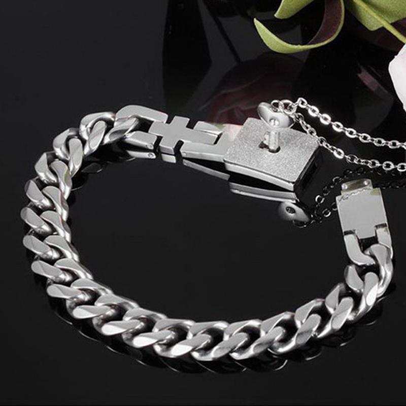 Love Locks Key Valentine's Day Titanium Steel Couple Bracelet Set Jewelry Bracelet Necklace