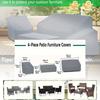Set of 4 Patio Furniture Covers, Rattan Outdoor Furniture, Gray Patio Four-Piece Covers, Universal for All Seasons