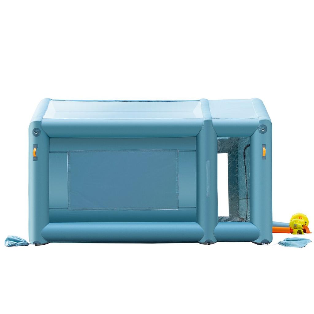 Cabina di Verniciatura Gonfiabile Portatile, Cabina di Verniciatura Gonfiabile 13 x 8 x 8 piedi, Tenda per Verniciatura Auto con Sistema di Filtrazione dell'Aria e 2 Soffiatori, Cabina di Verniciatura Gonfiabile Migliorata