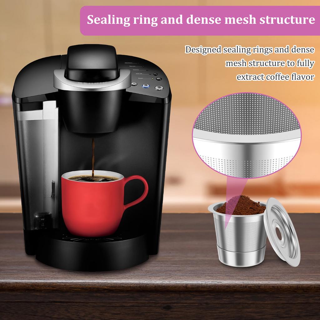 1/2 Pcs Reusable Espresso Capsules Refillable Coffee Pod Stainless Steel Cups Espresso Coffee Filter K Cups Coffee Pods