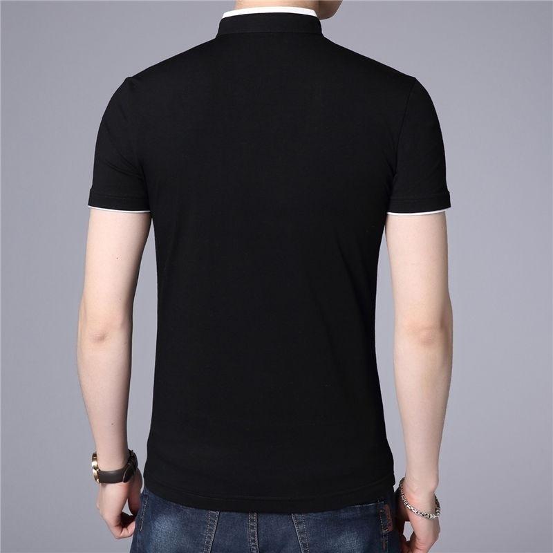Plus Size Men Summer Casual Top Slim Printing Cotton Short Sleeves Polo Shirt