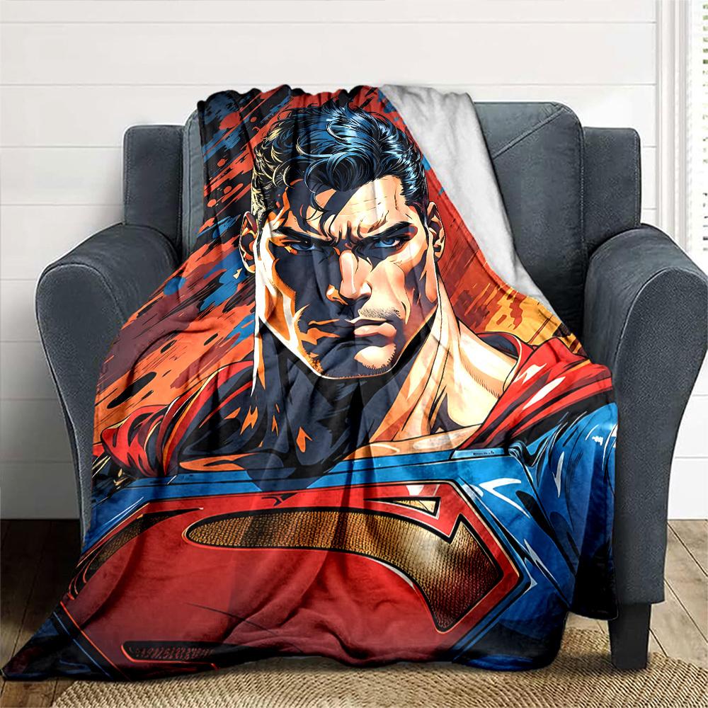 1pc Superman Flannel Blanket Soft Warm Throw for Home, Office, Travel, All-Season Cozy Bedding GiftL1086