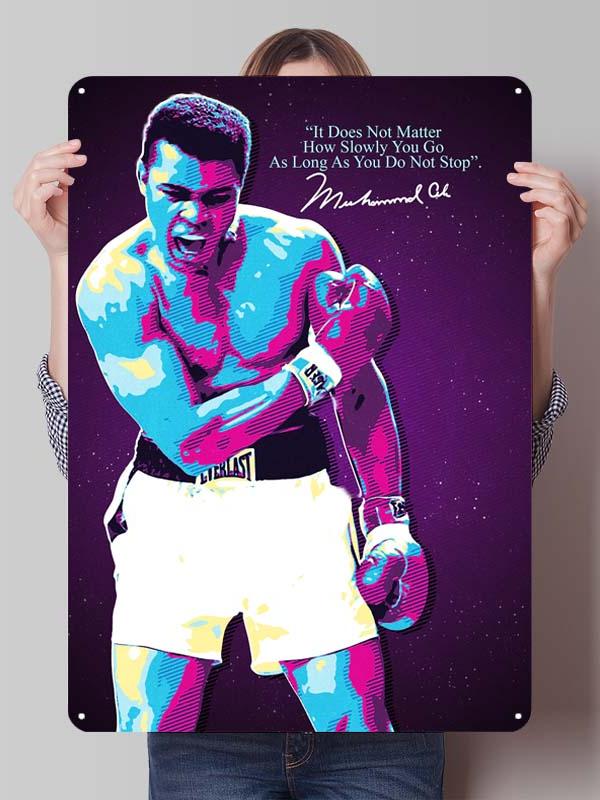 Muhammad Ali Bokser Metalowe Plakaty Dekoracyjne do Dekoracji Pokoju Niestandardowe Bokserskie Metalowe Tabliczki Cyny do Dekoracji Ściennej Retro Dom Mężczyźni