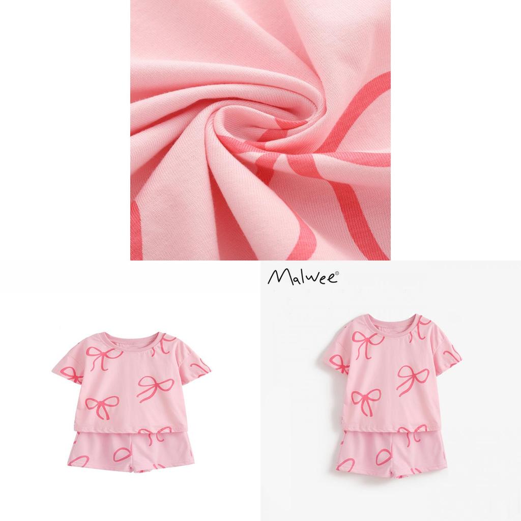Girl Summer Outfit Twopiece Cotton Cartoon Dress Set For Kids