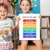 6 Learning Posters for Toddlers & Kids – 11"×14 "Alphabet, Numbers, Colours, Shapes, Days of the Week & Months – Educational Wall Charts for