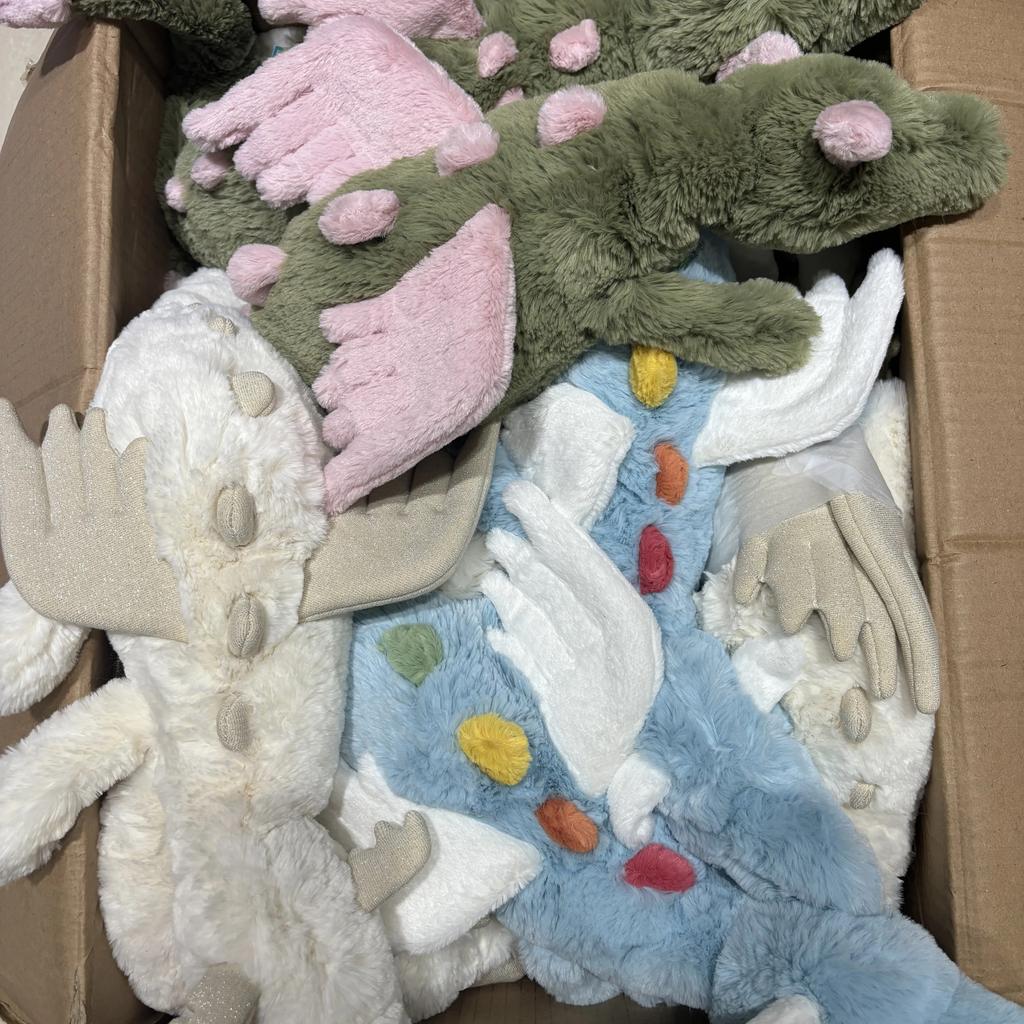 JC Large Size Plush Sky Flying Rainbow Dragon Toy Soft Stuffed Animal Pillow Fun Lazy Snow Dragon Kids Gift