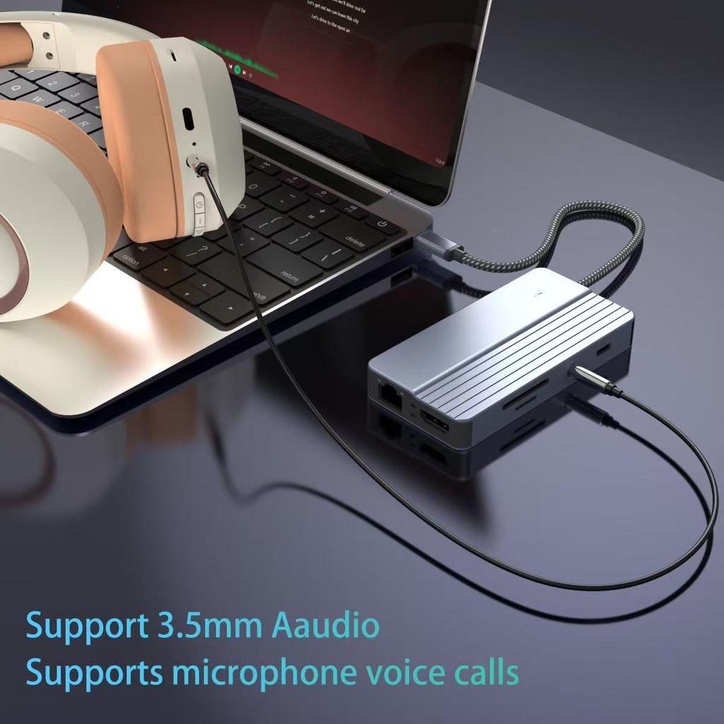 10-in-1 4K Type-C Dock for Mobile, Tablet, Laptop, and Gaming Consoles
