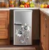 Self-adhesive Waterproof Refrigerator Stickers Silver Grey Flowers Light Luxury for Kitchen Fridge Door