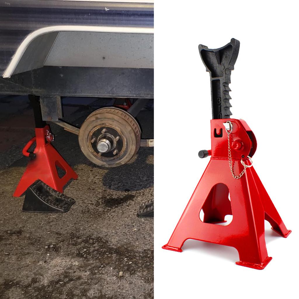 2 Pack Steel Jack Stands with Locking and Foot Pad Lifting Height 29.543cm11.6116.93inch3 Tons