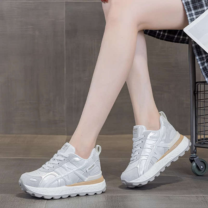 Inner Height Increase Mesh Breathable German Training Shoes Women's New Spring and Autumn Thin Versatile Casual Forrest Gump Sports Shoes