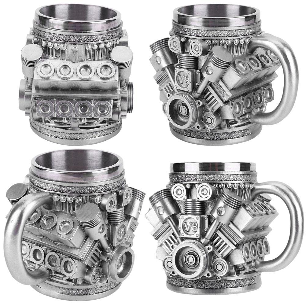 Hrnky Káva Nerezový Hrnček Pryskyřice Personalizovaný 3D Hrnček s Motory 15oz Hrnček na Vodu pro Přítele Nebo Dárek pro Tatínka