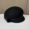 High-quality Autumn and Winter High-end Top Hat Fashionable Versatile Beret Women's Elegant Thermal Cap Wool Woolen Small Basin Hat