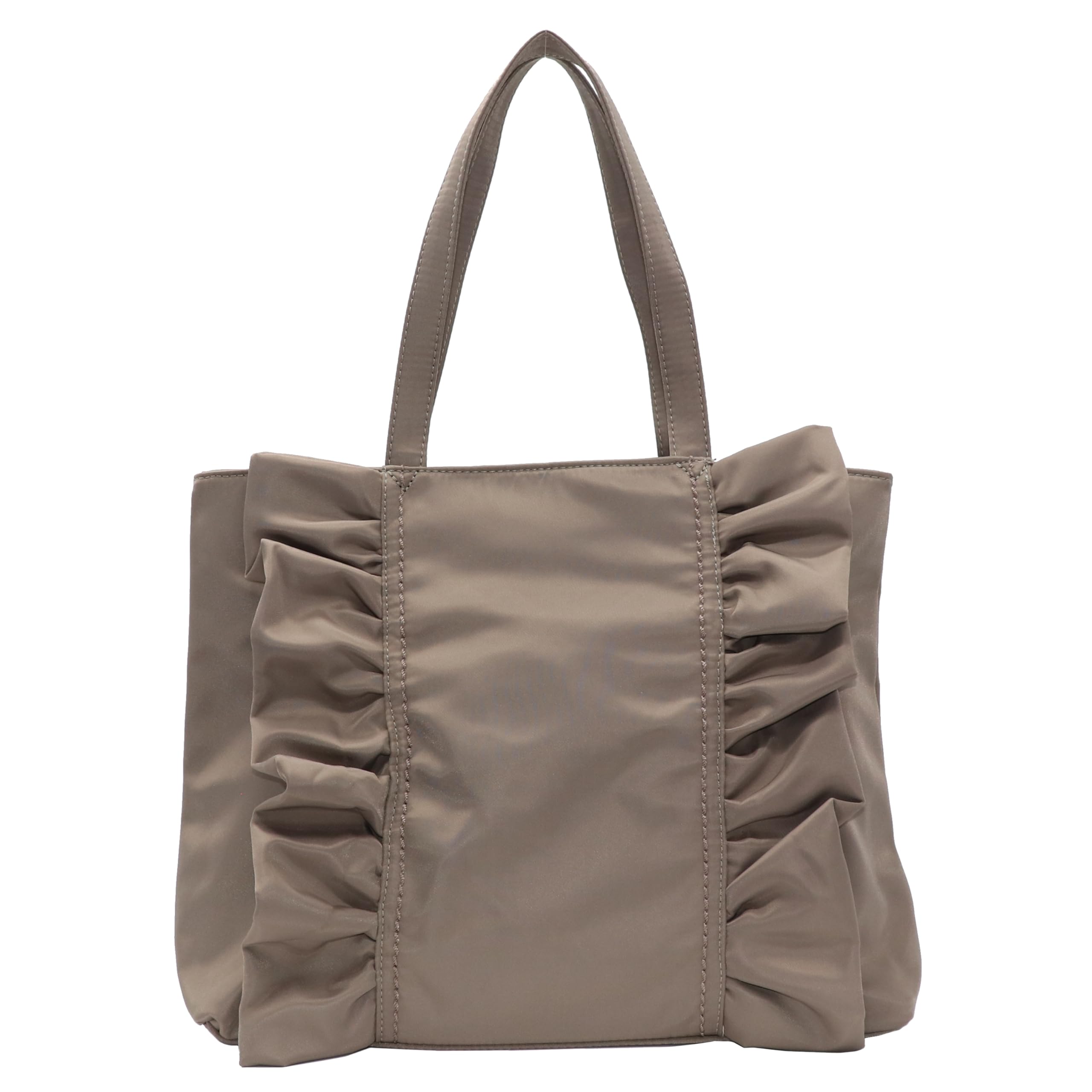 

nylon ruffle tote A4 [Guccio Italy] Water-repellent bag, compatible, PC, stylish, women s fashion, 12-1159 (GREIGE)