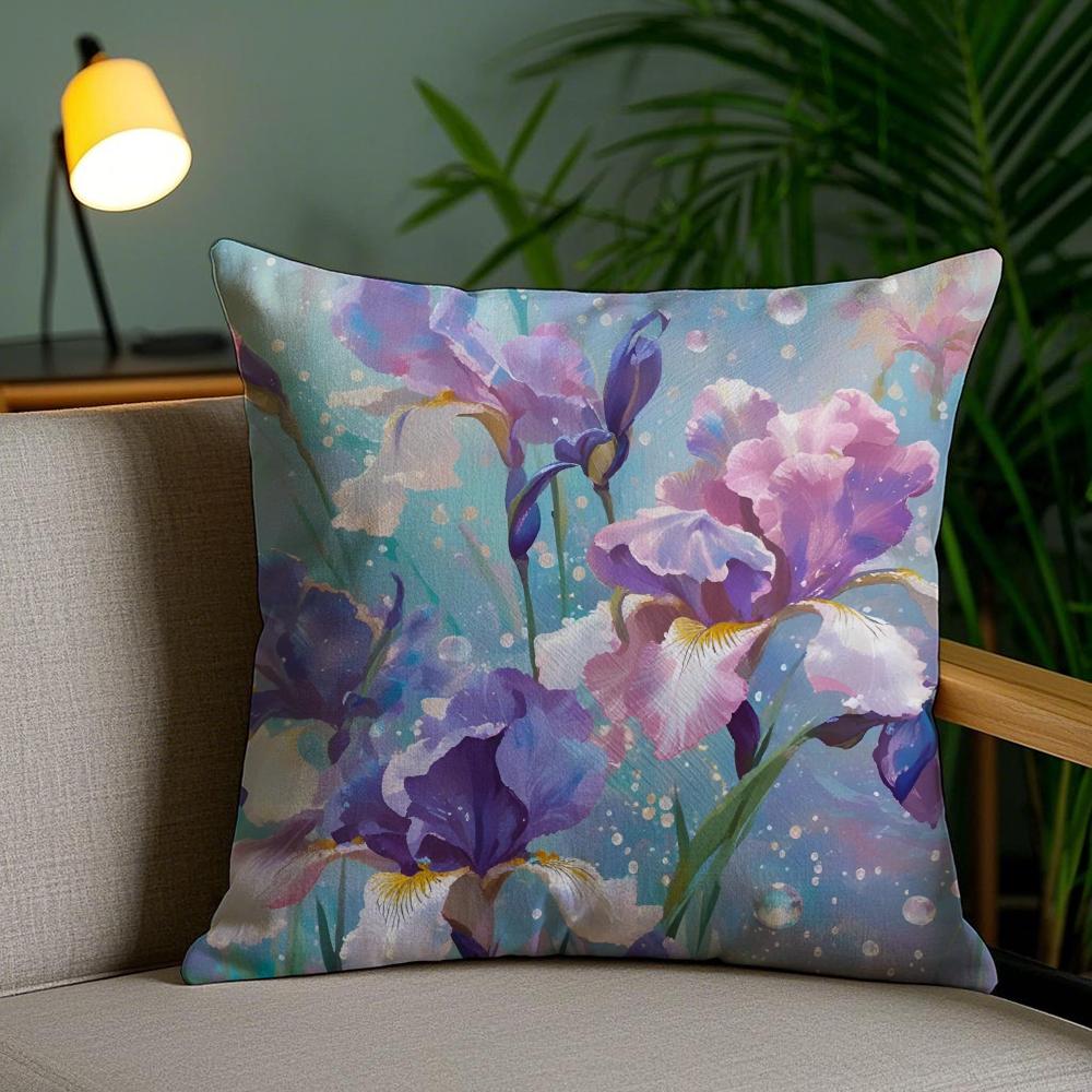 OOrchid Grass Pillow Case Silky Elegant Comfort Sofa Bed Invisible Zipper