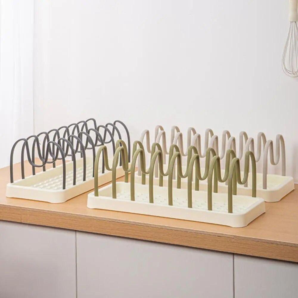 Plastic Pot Lid Holder Adjustable Cutlery Storage Rack Multifunctional Pot Lid Rack  Kitchen