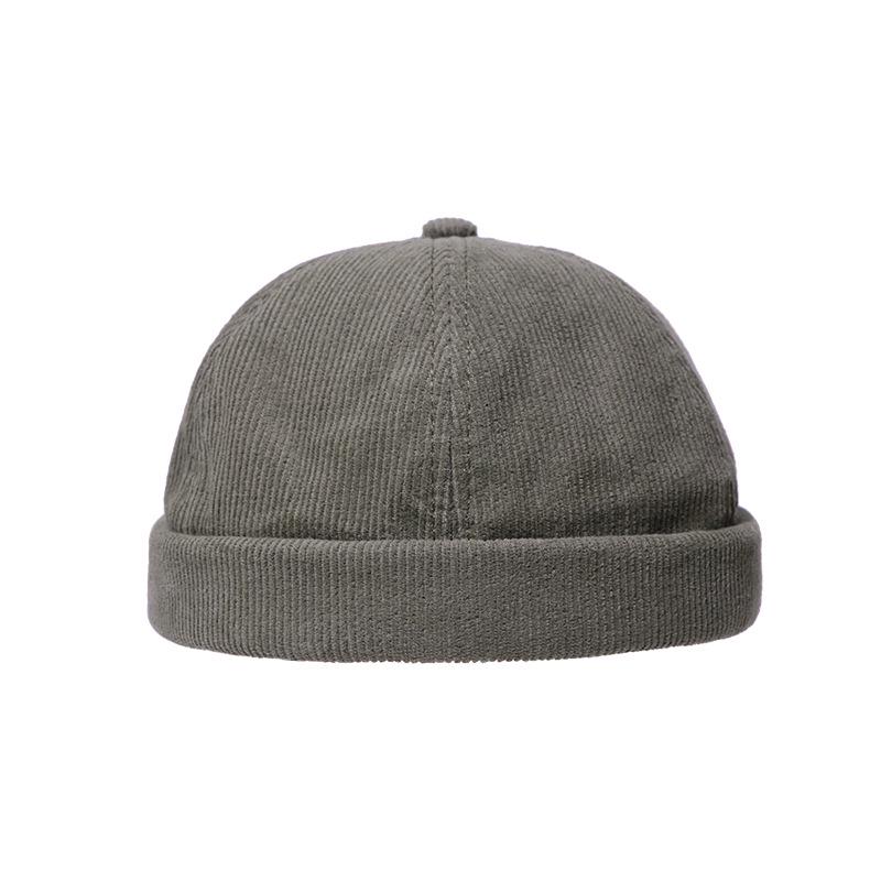 

American Retro Corduroy Dome Cap - Unisex Korean/Japanese Yuppie Style for Autumn/Winter One Size