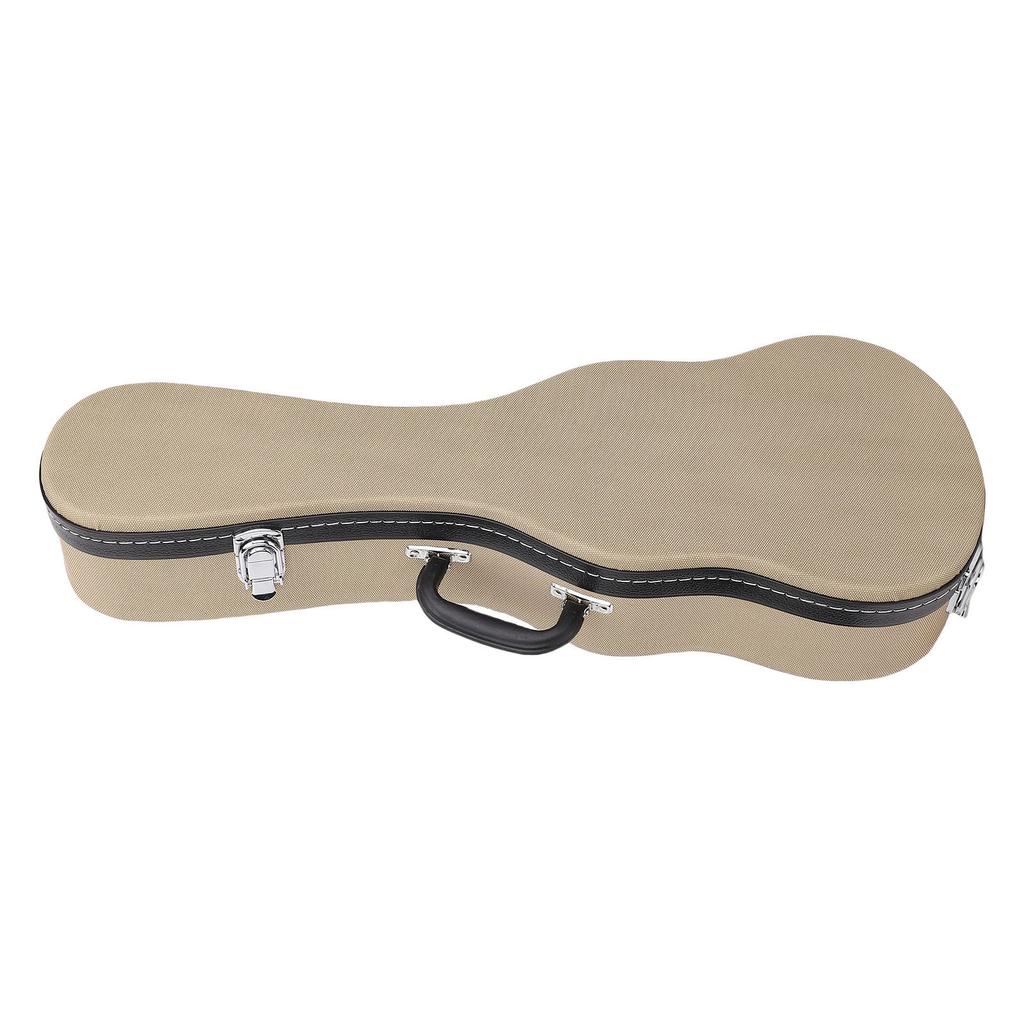 Ukulele Hard Box 23in Protective Carrying Thicken with Lock Linen for Small Guitar