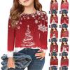 Christmas Day Girls Long Sleeve T Shirts Kids Fall Tops Crewneck Printed Basic Tees