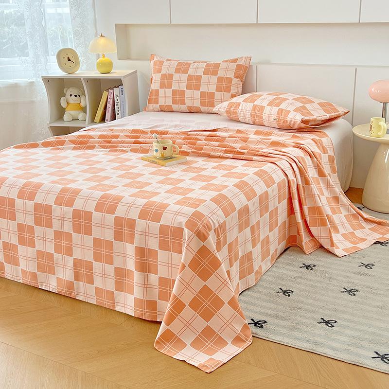 Class A Pure Cotton Thickened Old Coarse Cloth Bed Sheet Single Piece Student Dormitory Single Cotton Quilt 3pcs