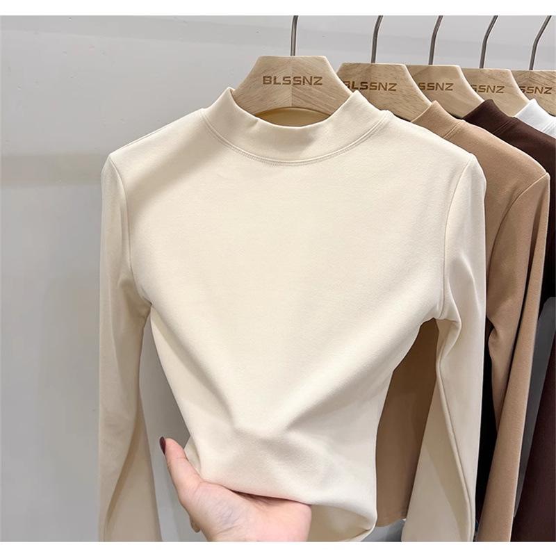 Women's Fleece-Lined High Neck Base Layer Top, Slim Fit, Autumn/Winter 2023