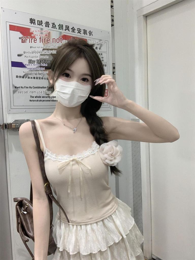 Koreanisches Sommer-Schlankheits-Bustier mit Spitzenbesatz und Polsterung