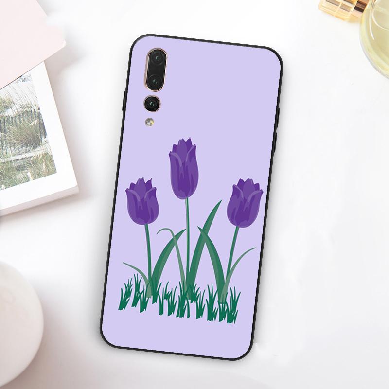 Tulips Flower Spring For Huawei Nova 5T 9 10 SE 7i 8i 11i 12i Y73 Y90 Y70 Y72 Y61 Y91 Y60 P20 P40 P30 Lite Case