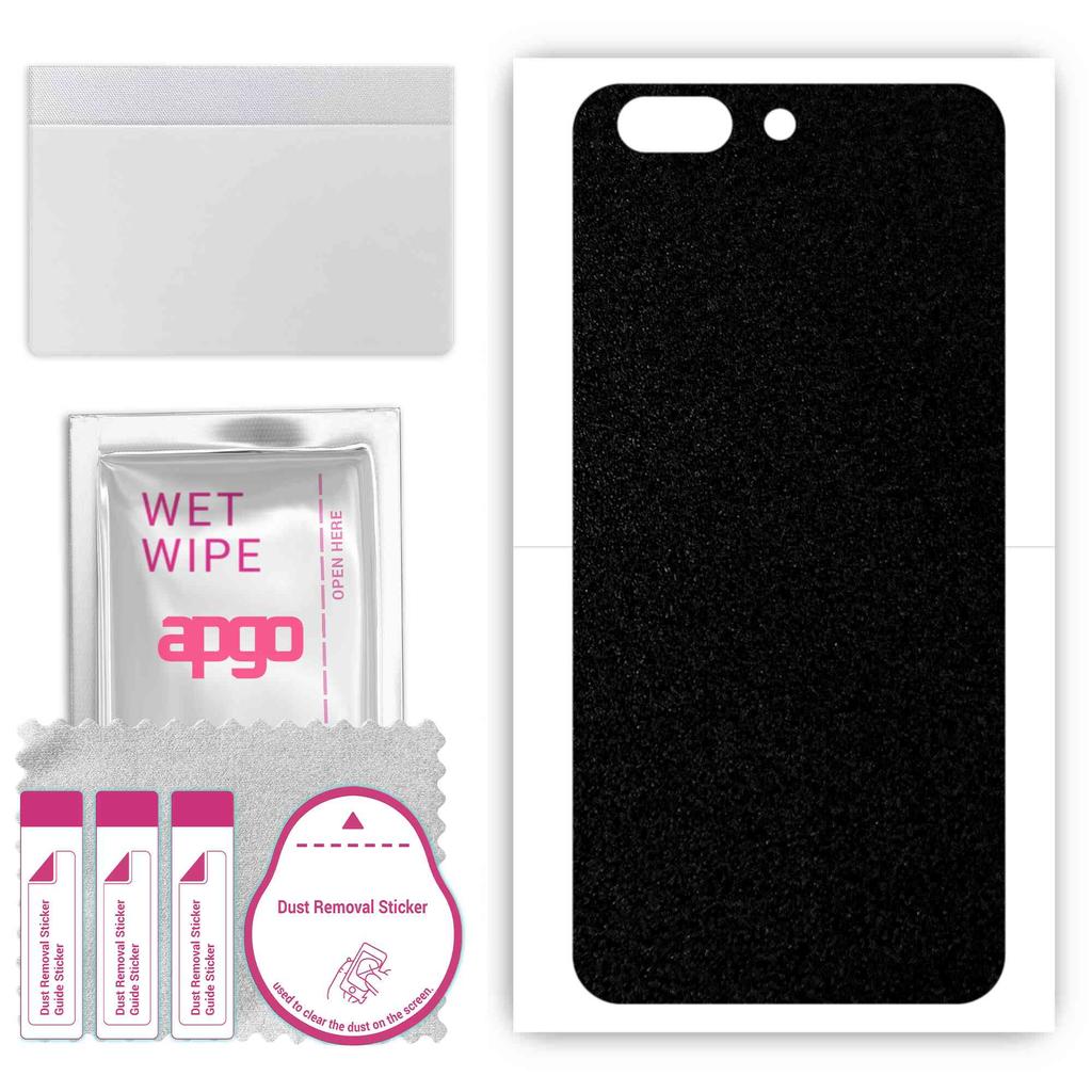 apgo Protective Skin Sticker for the Back Compatible with OnePlus 5, Wrap Film, Foil, Vinyl - Pattern Matte Black