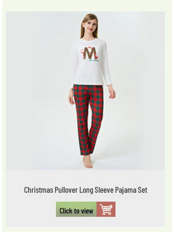 Veselé Vánoce Pyžamový set: Dámský anglický potisk, evropský a americký styl