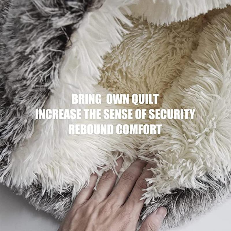 Haustier-Hundekatzenbett, rundes Plüschkätzchen, warmes Schlafnestbett, Katzen-Iglu-Höhlenhaus