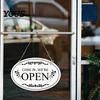 Indoor Store Front Display Wooden Open Closed Sign, Double-Sided Hanging Door Sign with Vintage Clear Font Business Notice Frame, Waterproof