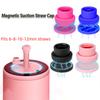 Portable Magnetic Suction Straw Cap Drinking Dust Plugs Tips Cover Reusable Silicone Straw Caps Water Bottle Accessories