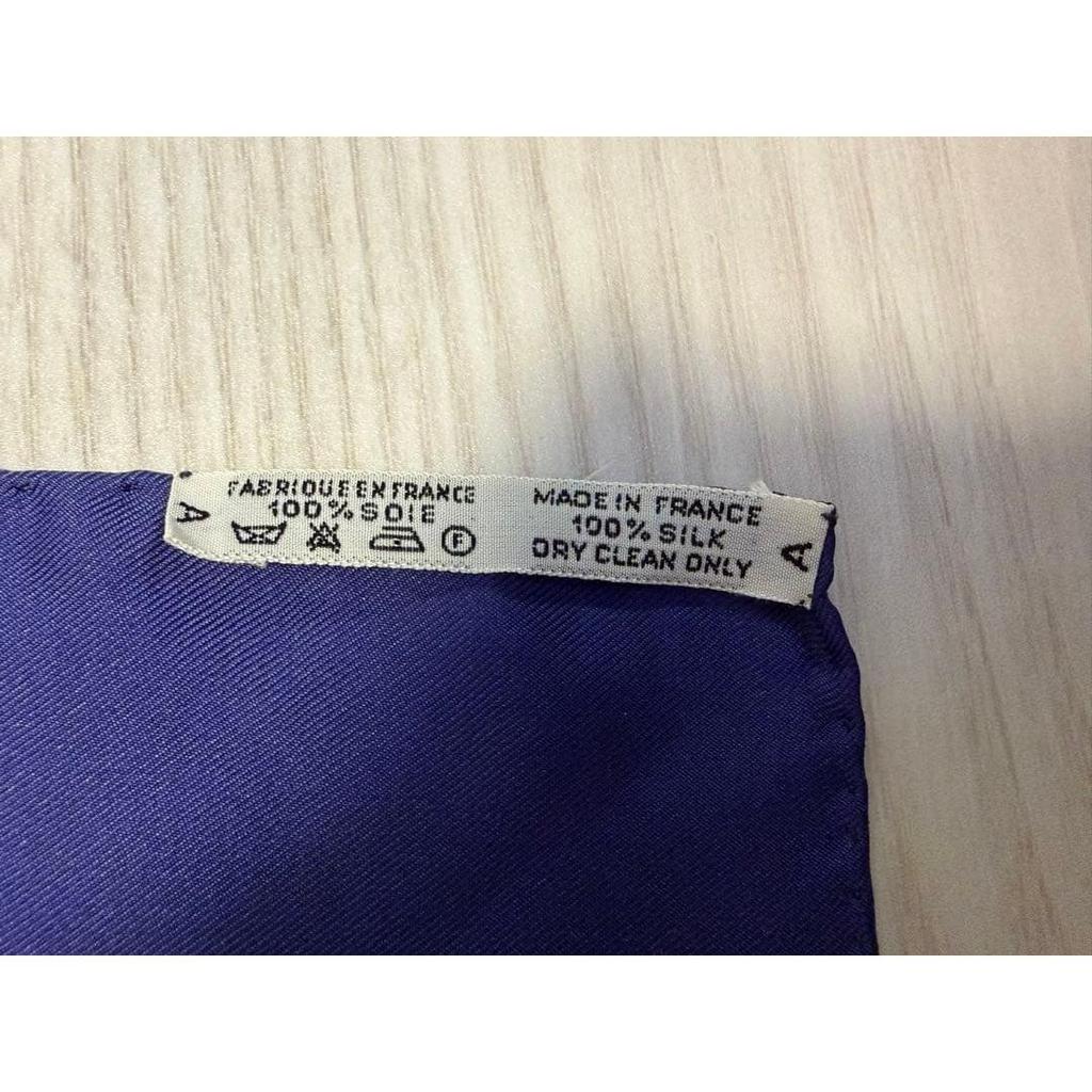 Used HERMES Scarf Kare90 Horse Tack Pattern Blue